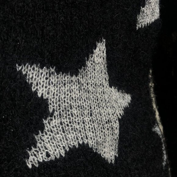 Torrid Star long Cardigan Sweater Fuzzy Black & silver Sz 00 - Picture 6 of 16